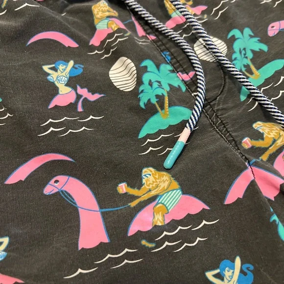 Party Pants Men’s Swim Trunks Novelty Print Board Shorts Beach Tropical Y2K - Picture 4 of 11